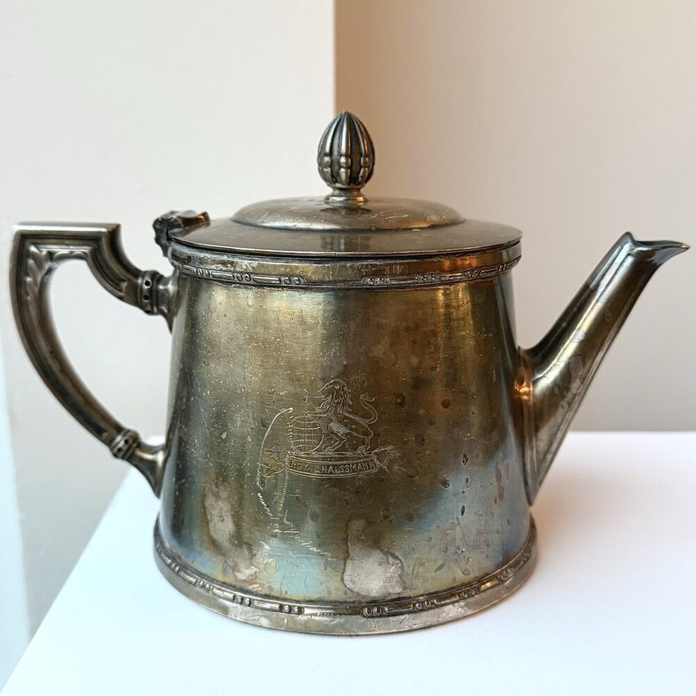 Antique Ercuis French Silver Plated Royal Haussmann Teapot - France Stamped